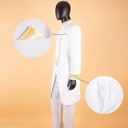 Men African Suit 2 Piece Set Formal Ankara Blazer Slim Fit Jacket and Pants Dashiki Outfits Suit for Wedding3