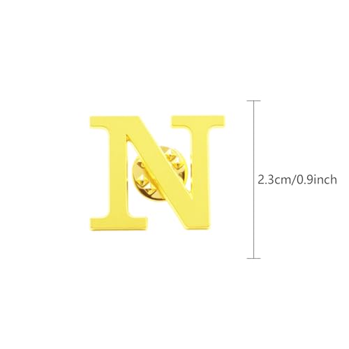 Image of 10Pack A-Z 26 Letters Pins Brooches Silver Plated Metal Broaches Pins-GOLD Initial Breast Brooch pin Tack Name Personalized Gifts for Women Men