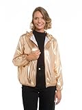 Afibel - Parka Brillante À Capuche Tendance Femme Dore Polyester