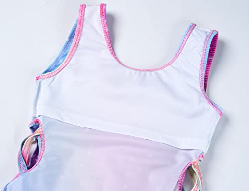 Image of TENVDA Girls Swimsuit Cut Out One Piece Swimwear Summer Beach Sport Bathing Suits for 2-12 Years Old Kids