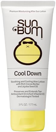 Sun Bum Cool Down Hydrating After Sun Lotion, 1 Count, Hypoallergenic, Vitamin E, Cocoa Butter, Gluten Free, Vegan
