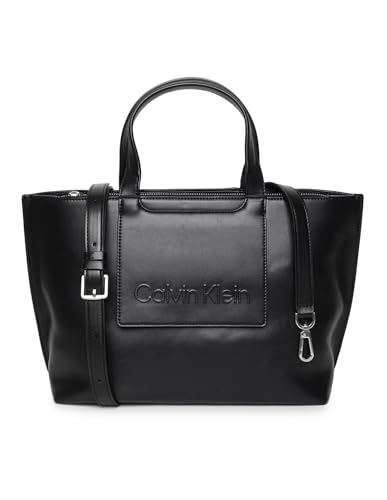 Calvin Klein Mujer Bolso Tote mediano, Negro (Ck Black), Talla Única