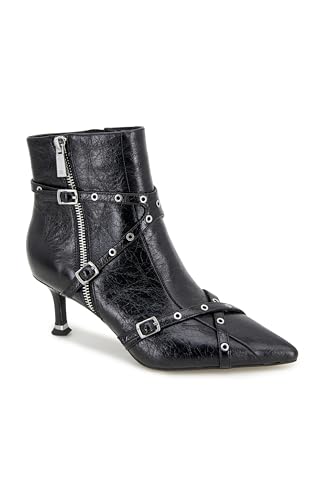 Kenneth Cole New York UMI BIKER BOOTIE BLACK LEATHER 7.5