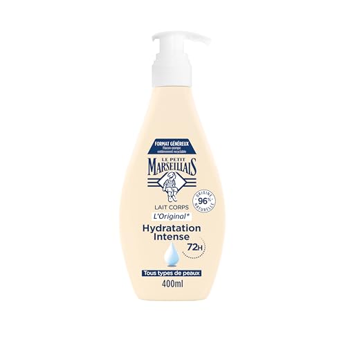 Le Petit Marseillais | Leche corporal L'Original (frasco bomba de 400 ml) – Cuidado corporal hidratación intensa 72 h – Leche hidratante corporal con 96% de ingredientes de origen natural