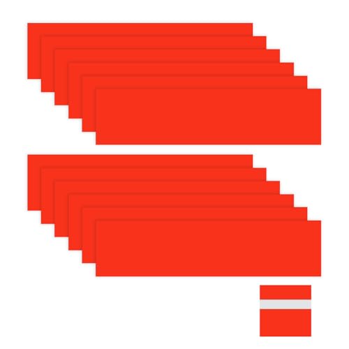 Image of M METERXITY 12-Pack Engraving Blank Materials Double Color 8x2 Inch, 1.3mm Thick ABS Plastic Sheet Yard Signs Name Plate for Door /Office /Home /Conference /Hotel /DIY Carving[Red /White]
