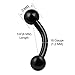 3PCS Surgical Steel Black Curve Barbell 16g 6mm 8mm 10mm 3mm Ball Rook Earrings Triple Forward Helix Piercing Jewelry 0203