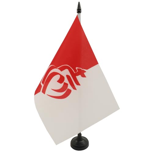 AZ FLAG - Drapeau De Table Département de la Vendée 21x14 cm - Petit Drapeau Cœur Vendéen De...