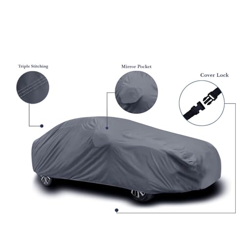 Image of Premium Car Body Cover for Maruti Alto K10 with Mirror Pockets Triple Stitched Waterproof Elastic for All Model & Years (Grey)