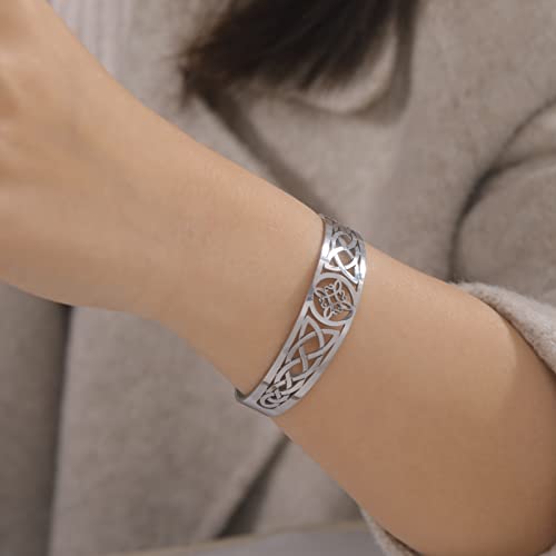 Dreamtimes Witch Knot Bracelet for Women Stainless Steel Adjustable Open Cuff Bangle Celtic Quaternary Wiccan Witches Knot Bracelet Witchcraft Amulet Jewelry for Men Birthday Gift4