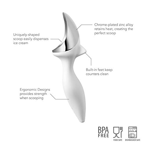 image for Tovolo Tilt Up Ice Cream Scoop, Ergonomically Balanced Handle, Chrome 