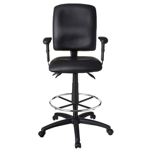 Oakestry Executive High Back LeatherPlus Drafting Stool