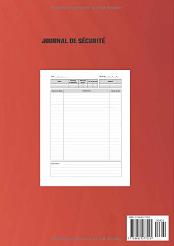 JOURNAL DE SECURITE: Cahier de sécurité - Registre pour agent de prevention et de securite et agent de surete – vue 2