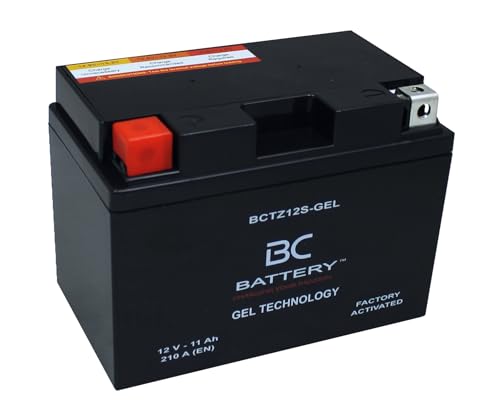 BC BATTERY Motorrad Starterbatterie mit GEL 12V 11Ah BCTZ12S-GEL Moto&Scooter, wartungsfrei versiegelt vorgeladen ähnlich YTZ12S