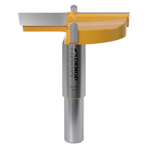 Image of Forstner Bit 1 /2 inch Shank, 2-5 /8 inch Cutting Diameter, Forstner Drill Bit for Woodworking, Drilling Hole Saw Set, Auger Opener, Hinge Hole Cutter for Plastic, Plywood Products