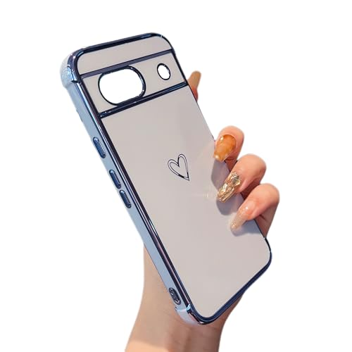 Cadeau femme Google Pixel 8a coque romantique à cœurs avec protège-objectif
