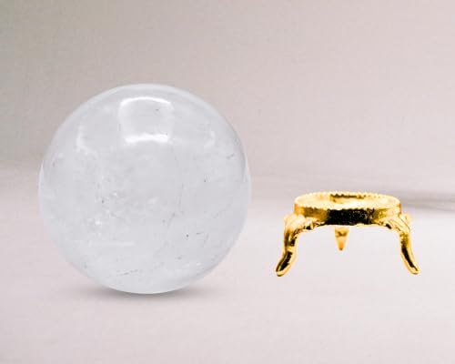 Image of Certified Clear Quartz Crystal Ball for Meditation - Premium Crystal Vastu Items for Home and Feng Shui Items for Good Luck - Ideal for Pooja Supplies and Spiritual Practices (2.5 inch Inch)