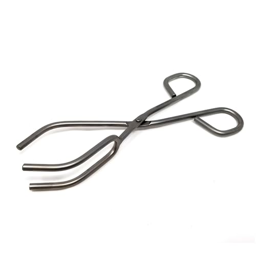 A2Z Stainless Steel Crucible Tongs 3-Prong Beaker Tongs – Heat Resistant Lab Tool for Crucibles, Flasks, and Hot Containers - Ideal For Industrial and Scientific Applications