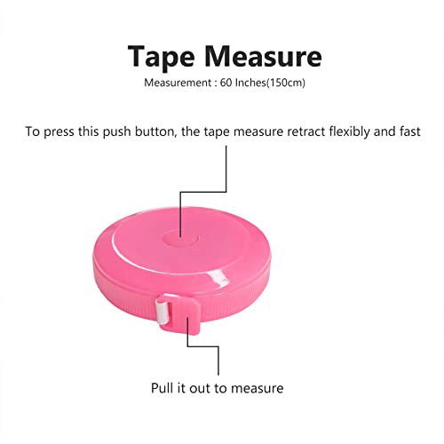 Gdminlo F059 3 Pack Tape Measure Measuring Tape For Body Craft Weight Loss Measurements Retractable 60-Inch 1.5 Meter thumb #3