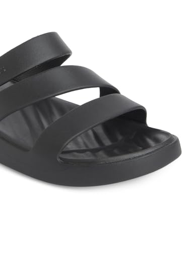 Image of Crocs Women's Getaway Strappy Blk Sandal, BLACK, 6 UK (W8)