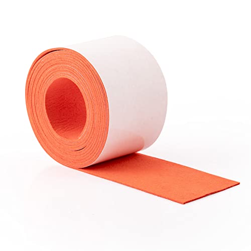 FOSHIO Micro Fiber Felt for Squeegee Edge Wrapping 2 Meters Length - Orange Suede Felt to Cover The Edges of Hard Card Squeegees