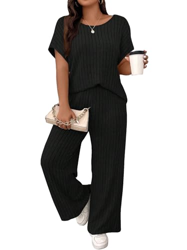 Survêtement 2 pièces femme pour vos moments de détente avec t-shirt et pantalon ample