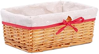 Honey Wicker Hampers With Liner Retail Display Tray Christmas Gift Basket (Large, White Liner)