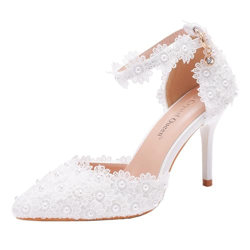 Escarpins mariée talons aiguilles avec bride cheville pour éviter de glisser