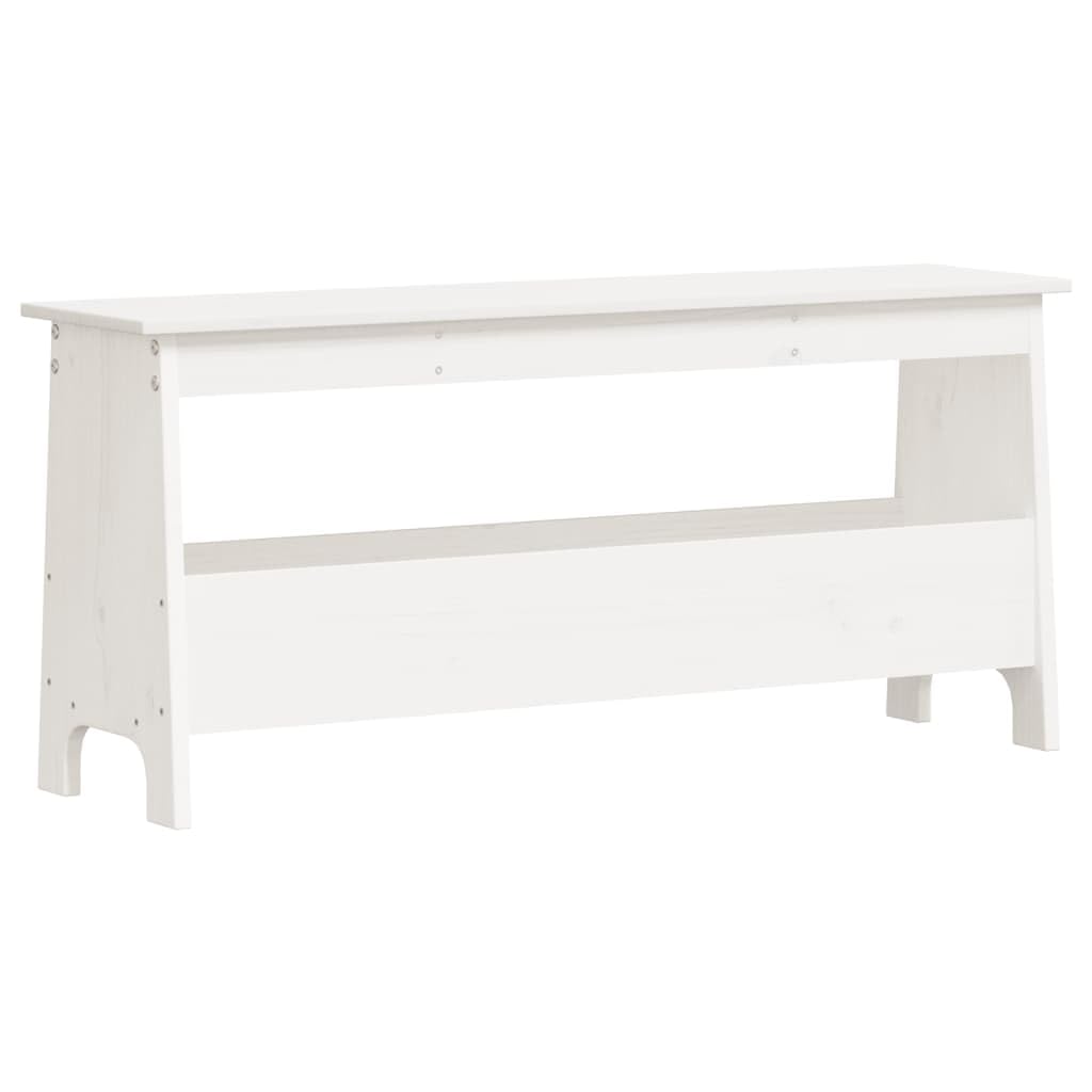 Ławka wejściowa z litego drewna sosnowego, 100 x 28 x 45 cm, z półką do