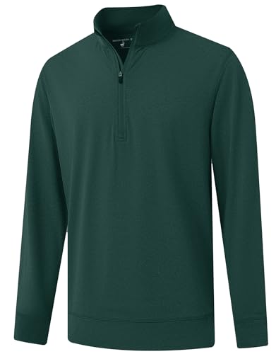 MICHEL ROUEN Mens Pullover Quarter Zip Heather Performance Midlayer Dry Fit Casual Athletic 1/4 Zip Pullover Mens