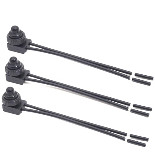 3 pezzi Interruttore a pulsante da 12 V, impermeabile, autobloccante, interruttore a pressione, pulsanti di commutazione ON/OFF SPST, mini interruttore a pulsante con coperchio in gomma per moto, auto