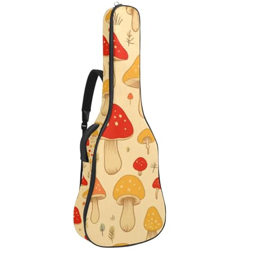 Sac pour guitare étanche à plusieurs poches housse acoustique rembourrée motif jaune multicolore