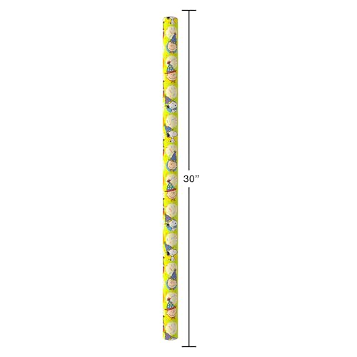 American Greetings 1-Count Reversible Peanuts Birthday Wrapping Paper Roll, Snoopy, Charlie Brown & Woodstock Party Confetti Print (30 in. x 30 in., 40 sqft.) by American Greetings - Image 5