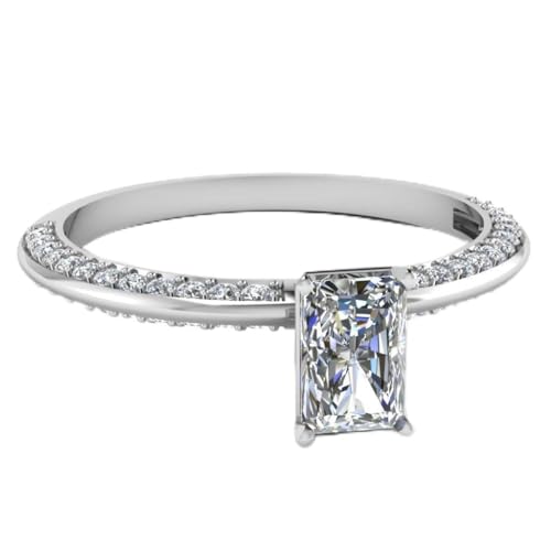 Bagues de fiançailles argent et diamant radiant taille 47 à 70