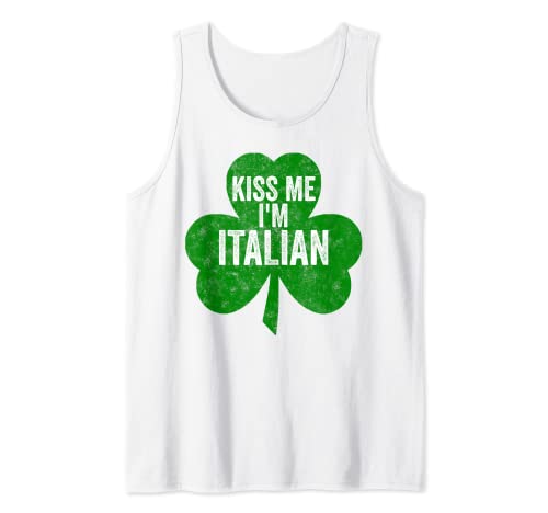 Kiss Me I'm Italian Shirt Funny Saint Patricks Day Gift Canotta