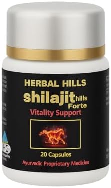 Herbal Hills Shilajithills Capsules, (20 Capsules Pack) | Supports Vitality, Strength & Wellness | Shilajit Supplement For Energy, Stamina & Immunity | With Purified Shilajit Extract