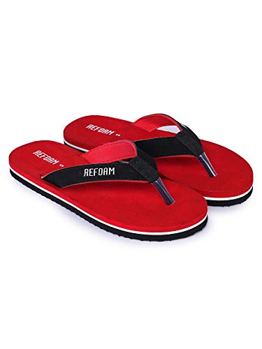 Image of REFOAM Red Rubber Slip on Casual Slippers /Flip-Flop for Women