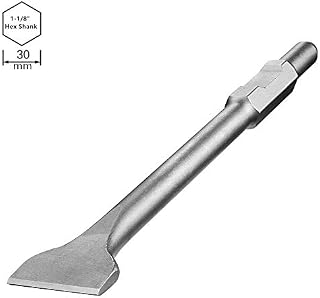 Firecore FS18316 Hex Shank Scraping Chisel, 1-1/8" Chisel Hex for Electric Demolition Jack