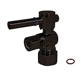 Kingston Brass CC53305DL Concord Decorative Quarter Turn Valve with 1/2-Inch and 3/8-Inch OD Compression, Lever Handle, Oil Rubbed Bronze