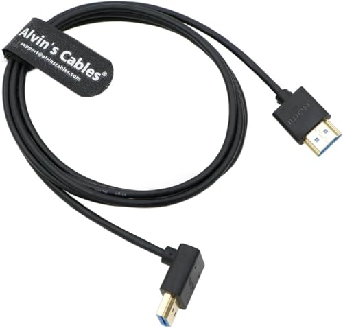 Alvin's Cables Kabel HDMI 2.1 8K szerokopasmowy cienki i prosty HDMI do wysokiego kąta do monitorów Atomos Ninja V, Z CAM E2, Sony FS5, FS7, A7S3 2m