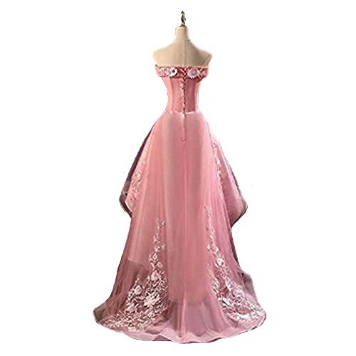 Angela Women's Off Shoulder High Low Prom Dresses 2021 Appliques Homecoming Dresses For Teens Blush4 Blush 4 #TOP2