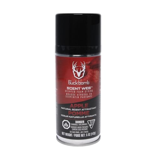 Hunters Specialties Buck Bomb Scent Web Scented Foam String | Hunting Pre/Post Rut Formula Scent Attractant Aerosol Spray, 5 Oz (142g), Apple