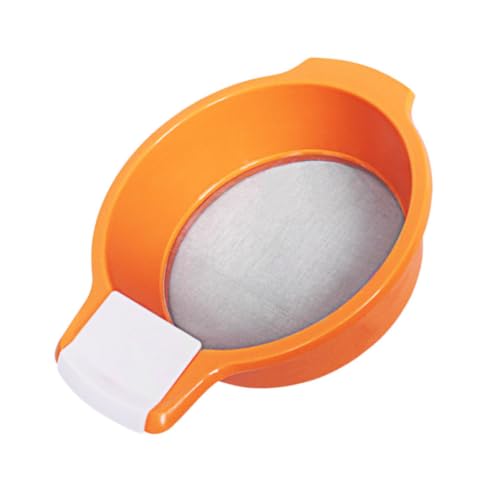 Alasum Colador de Harina para Hornear Malla Fina de Acero Inoxidable y Abs, Cedazo Redondo Naranja Adecuado para Jardinería y Uso Doméstico