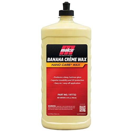 Malco Nano Care Banana Creme Wax – Deep Gloss Shine and Long-Lasting UV Protection/For Automotive, Marine and Industrial Finishes / 32 oz. (197732)