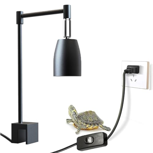 QeeHeng]Support Lampe Chauffante Reptile Rotatif 360° en Métal - pour Lampe UVA/UVB - Accessoire Terrarium Serpent, Tortue, Lézard