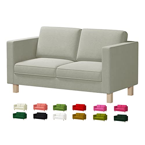 Velvet Karlstad Sofa Replacement Cover Fits IKEA Karlstad 3 Seat Sofa(206cm/81.1 inches), Only Cover(Don't Fit Karlstad 2 Seat Sofa) (Light Grey)