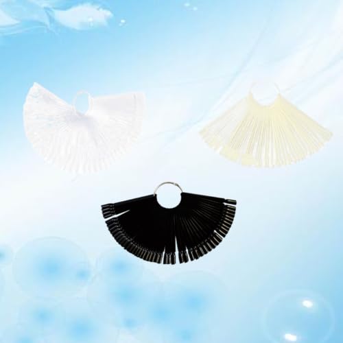 3pcs Fan Shaped Nail Color Display Card for Nail Art Practice and Painting Plastic Manicure Practice Tool with Smooth Surface Convenient to Carry and Use for Freshmen Artists image 2