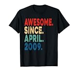 Awesome Since April 2009 14th Birthday Gift 14 Years Old Boy T-Shirt