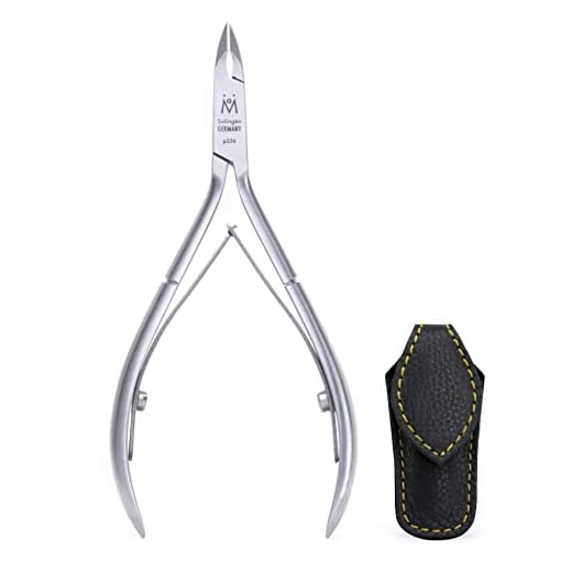 GERMANIKURE Luxury Cuticle Nipper in Leather Case, Double Sharpened, Ethically Made in Solingen Germany