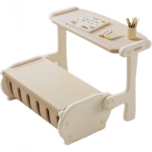 GRSMIS子供用デスクセット、多機能学習テーブルと椅子、幼児用、ギフトオールインワン、折りたたみ式、高密度ポリエチレン製、収納機能付き、3イン1デザイン、小さなお子様がいる家庭での使用に最適、デスクおもちゃ、組み立て簡単 (多機能テーブルと椅子(オリジナ