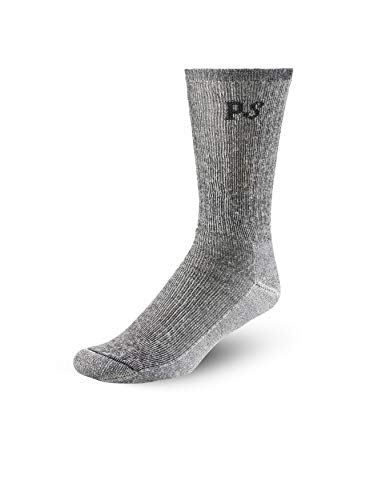 2 pairs charcoal black Mens Merino Wool Calf Boot socks for Hiking and Camping,Fits (Mens Shoe size 8-12) and (Womens shoe size 7.5+)